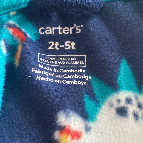 Carter’s dinosaur robe size 2T-5T - Picture 2 of 2